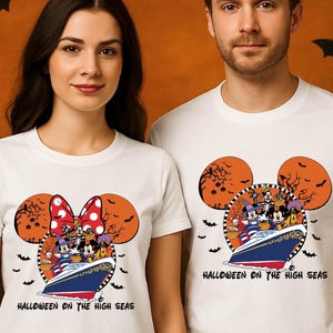 Halloween On The High Seas 2025 Mickey & Friends Halloween Halloween Cruise Trip Shirt, Halloween on the High Seas, Disney Cruise Family tee