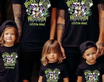Boo Disney Halloween 2026-tröjor, personlig Disney Halloween 2026-tröja, Halloween-namntröja, Disney-familj Halloween-tröja, Disney-resetröja