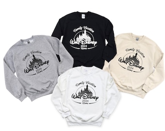 Walt Disney Custom Family Vacation Sweatshirt, Custom Disney Sweatshirt,Disneyworld Family Gift, Disney Vacation Family Disneyworld Vacation