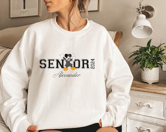 Custom Name Senior 2026 Mickey Sweatshirt, Disney 2026 Graduation Hoodie, Custom Mickey Mouse Graduation Sweatshirt,Senior 2026 Apparel Gift