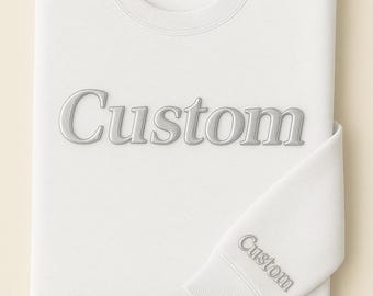 Custom Puff Embossed Sweatshirt Hoodie, Trendy 3D Lettering, Personalized Raised Text Hoodie Sweater, Custom Name Gift, Unique Cozy Pullover