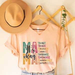 Mama Nana Gigi It’s Okay Customizable Shirt,Mothers Day Gift, Mom Life Shirt,Motivational Gift For Mom,Groovy  Blessed Mom Mental Health Tee