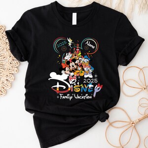 2025 Custom Name Disney Family Vacation Mickey Friends Shirt, Disney Family Matching Gift, Personalized Disney Trip,Disneyworld Matching tee