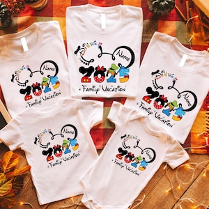 2025 Custom Name Disney Family Vacation Shirt, Disney Family Matching T-Shirt, Personalized Disney Trip, Disneyworld Matching Mickey Minnie