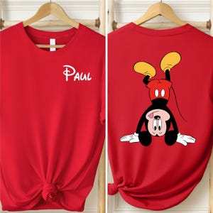 Disney Custom Name Mickey Mouse Funny Somersault Mickey Shirt, Front and Back Custom Friends and Family Matching Gift Tee, Disney Trip Shirt