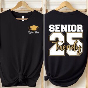 Personalized Senior 2025 Front-Back Custom Name Graduation Shirts, Class of 2025 Graduation Party Gift, Graduation 2025 Shirt Graduate Shirt