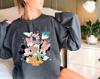 Sweatshirt Mickey en vrienden, Sweatshirt Disney-reis, Sweatshirt Mickey Friends Hoodie voor kinderen volwassenen Mickey Friends Family Disneyland-cadeau