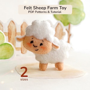 Filz Schafe PDF, Bauernhof Tiere Nähanleitung, Lamm Filz Vorlage, Baby Mobile Spielzeug, Kinderzimmer Dekor, Pretend Play Farm