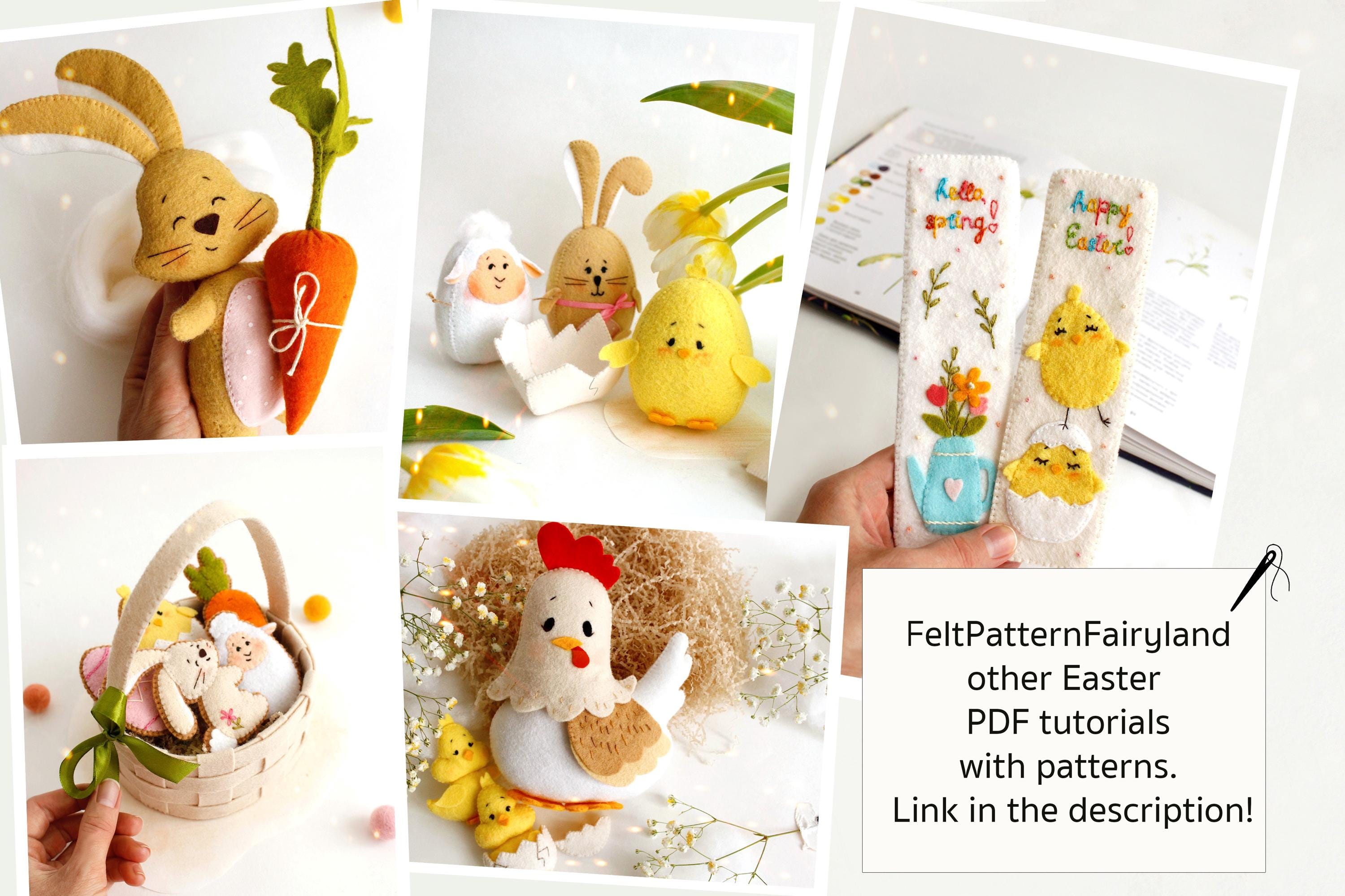Felt Easter Bunnies Bookmarks Hand Sewing PDF Tutorial With Patterns ...