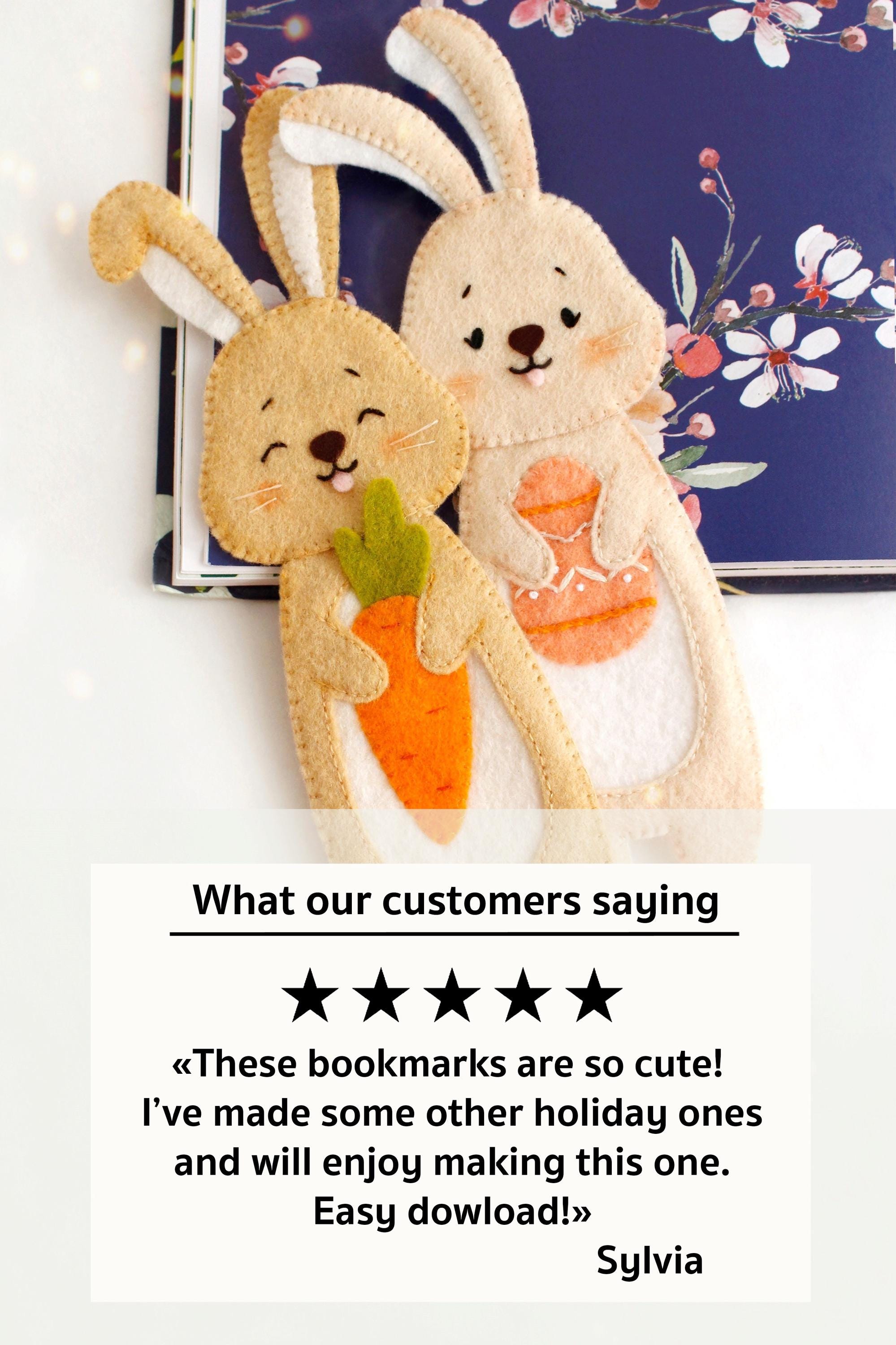 Felt Easter Bunnies Bookmarks Hand Sewing PDF Tutorial With Patterns ...
