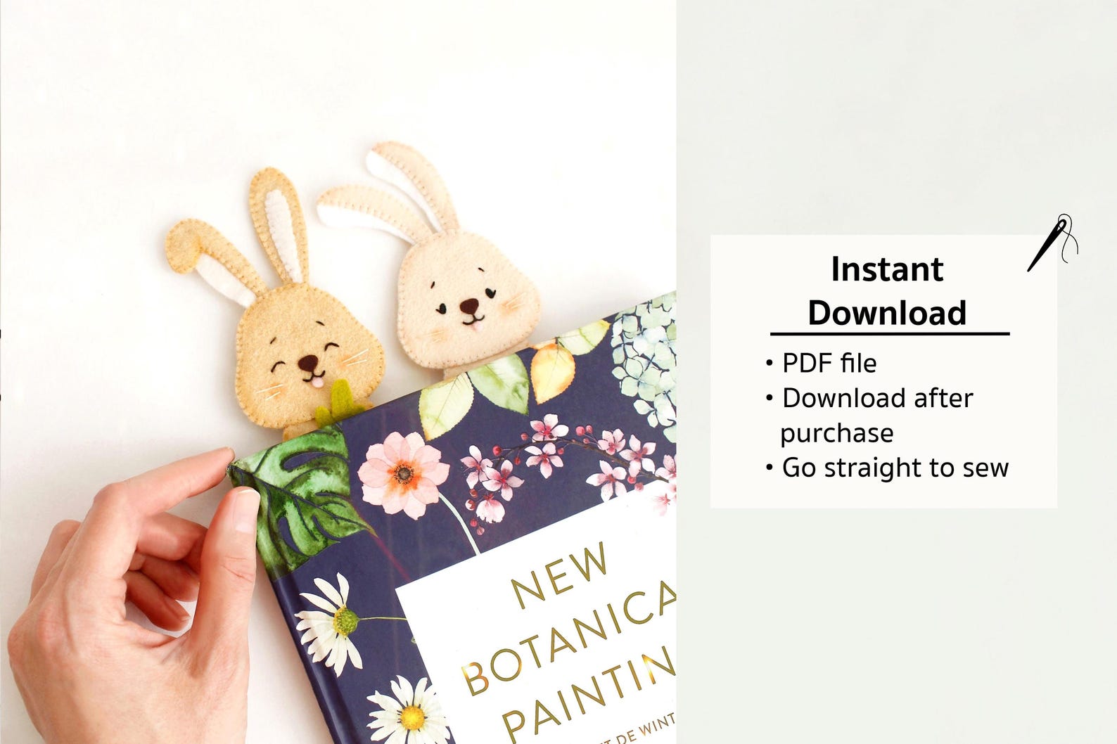 Felt Easter Bunnies Bookmarks Hand Sewing PDF Tutorial With Patterns ...