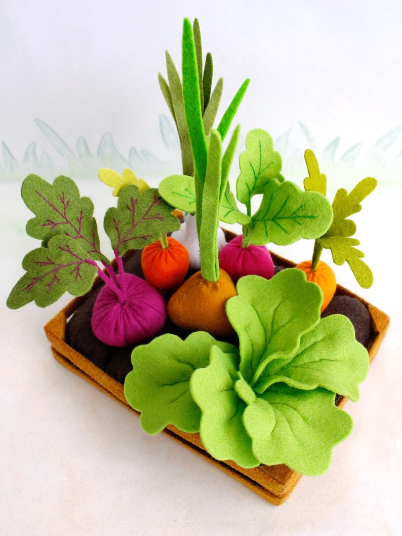 Felt Vegetable Garden Hand Sewing PDF Tutorial With Patterns. Etsy