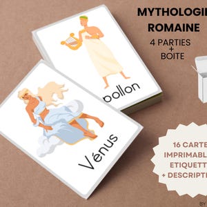 Schede di nomenclatura Montessori DIVINITÀ della MITOLOGIA ROMANA-schede stampabili Dei Romani pdf-scheda attività-educazione Montessori