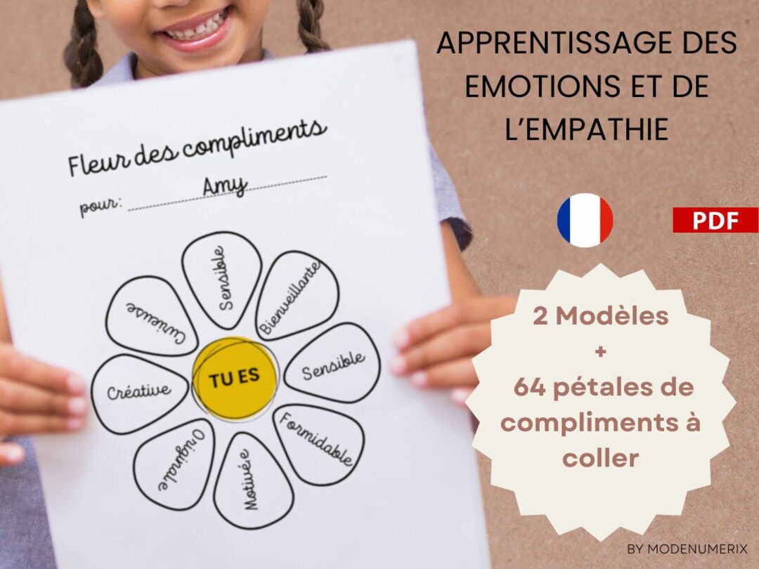 EMPATHY COMPLIMENTS Flower and 64 Petals to Stick Learn Etsy