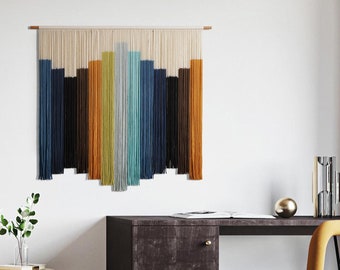 Multicolor Tapestry Wall Hanging, 3D Macrame Wall Hanging,Dip Dye Tapestry, Yarn Wall Hanging, Cotton Rope Tapestry,  Boho Wall Hanging