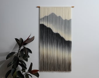 Mountain Wall Art,Boho Wall Art,Textile Wall Art,Textile Wall Hanging,Yarn Wall Hanging, Dip Dye Tapestry，Living Room  Porch Home Wall Decor