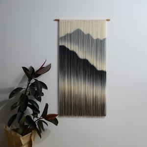 Mountain Wall Art,Boho Wall Art,Textile Wall Art,Textile Wall Hanging,Yarn Wall Hanging, Dip Dye Tapestry，Living Room  Porch Home Wall Decor
