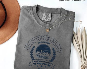 Nature Club Graphic Tee: Mountain Adventure Unisex Cotton Shirt