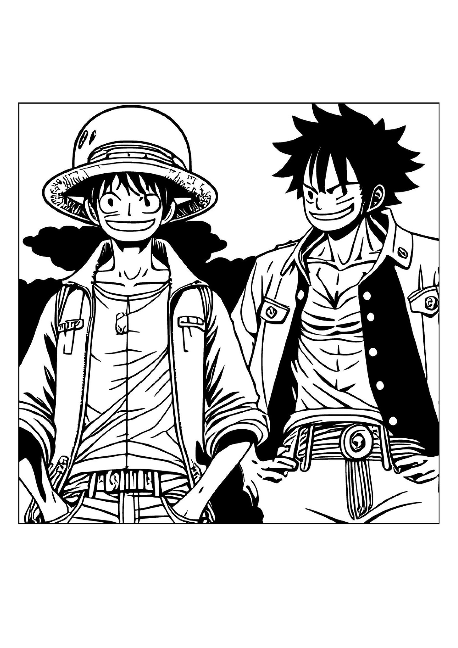 Monkey D. Luffy One Piece Coloring Pages Kids Adult 50 Pages Coloring