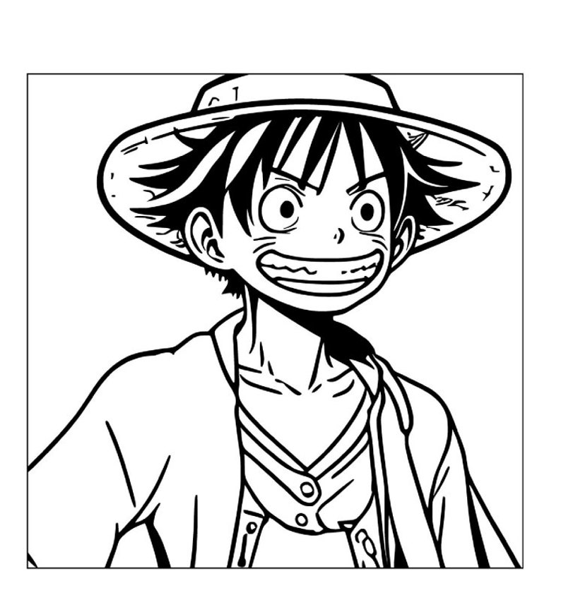 Monkey D. Luffy One Piece Coloring Pages Kids Adult 50 Pages Coloring ...