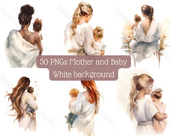 Mother Day clipart Mother Day watercolor Mom clip art Mothers day png Mother's day clipart Boy Mom png Mother Daughter clipart Children Art