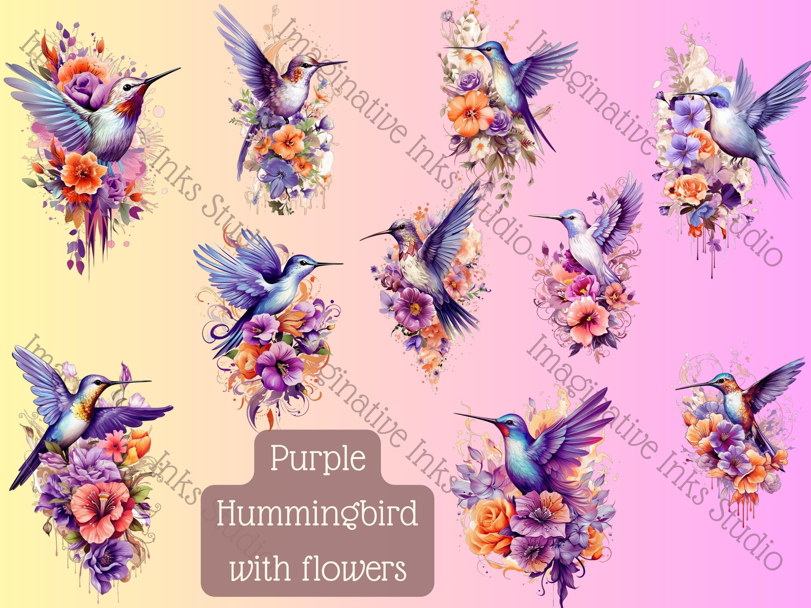 Hummingbird Clipart PNG Hummingbird Boho Flower Bird Wall Art - Etsy