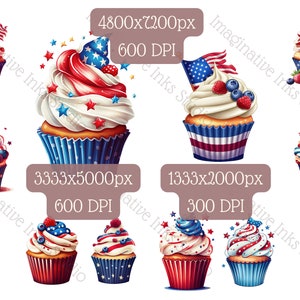Patriotic Cupcake Clipart PNG Transparent Background Independence Day ...