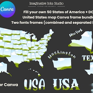 Usa Staaten Karte Vereinigte Staaten Karte Canva Rahmen USA Individual State Design Places I have been Canva America PNG USA Canva Template State Canva