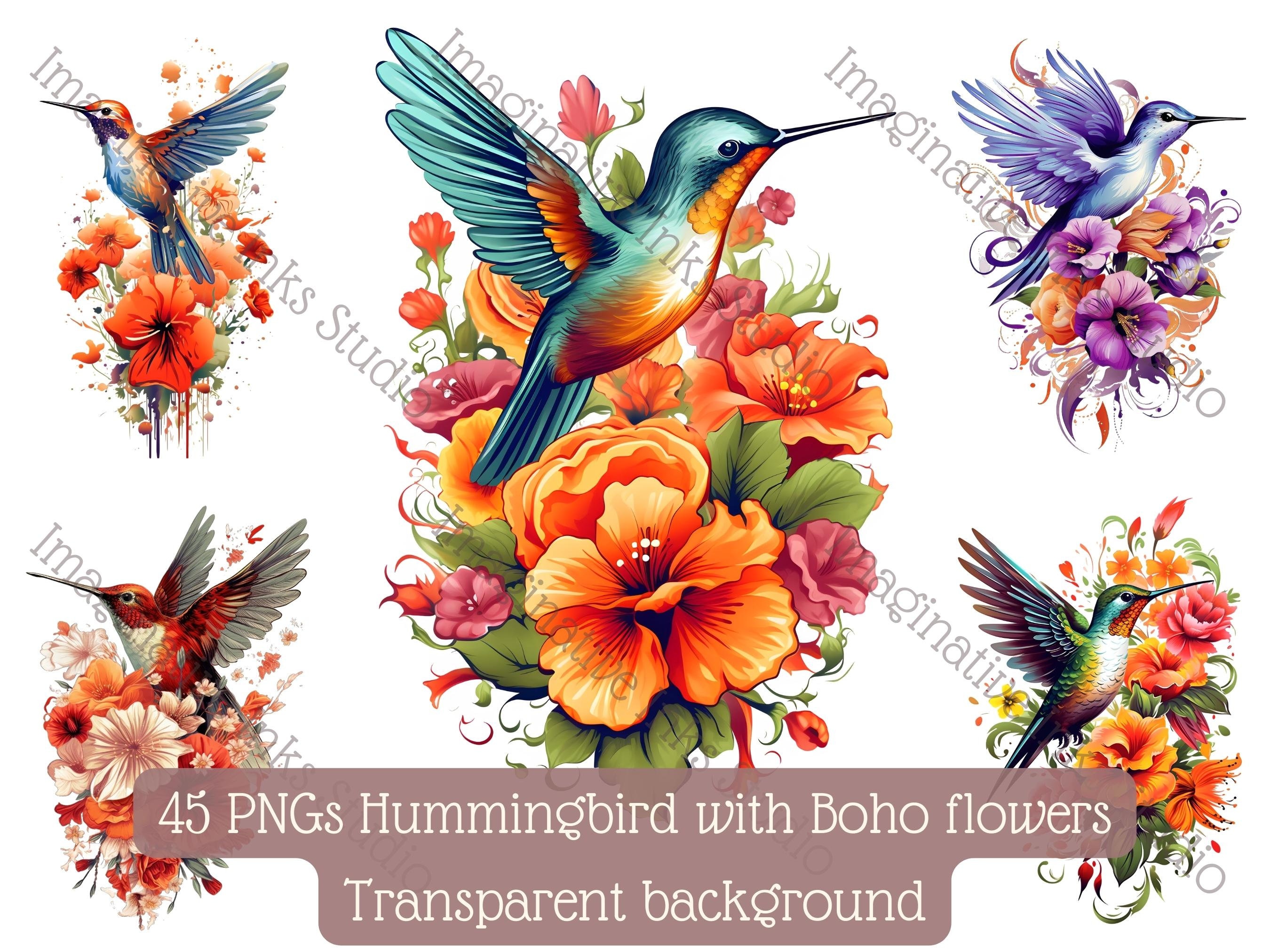 Hummingbird Flower Clipart
