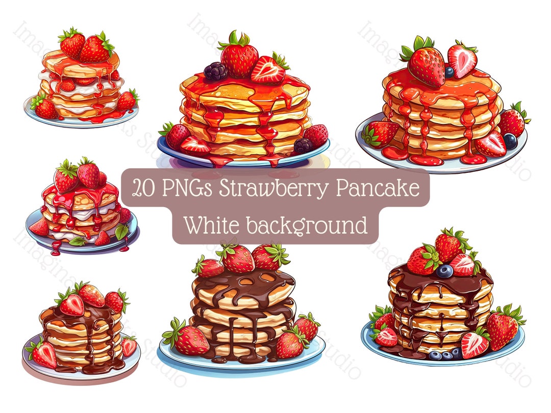 Strawberry Pancake Clipart 20 Highquality PNG With White Background