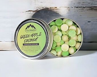 Green Apple Coconut Lotion Nibs - Solid Lotion - Travel On-The-Go Miniature Lotion Bars - Shea Butter - Kokum Butter - Beeswax