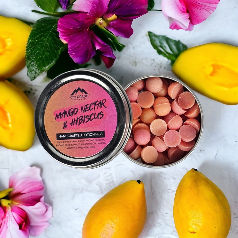Mango Nectar & Hibiscus Lotion Nibs Portable Lotion Bar Travel Sized