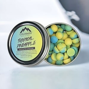 Tropical Pineapple Lotion Nibs - Solid Lotion - Travel On-The-Go Miniature Lotion Bars - Shea Butter - Kokum Butter - Beeswax