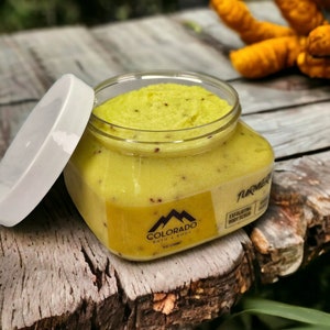 Turmeric Body Scrub | Natural Exfoliating Sugar Scrub | Skin Glow & Brightening Scrub | Deep Cleaning