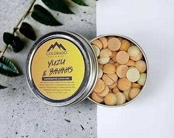 Yuzu & Bananas Lotion Nibs - Solid Lotion - Travel On-The-Go Miniatuur Lotion Bars - Shea Butter - Kokum Butter - Bijenwas