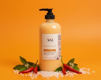 Full Body Muscle Gel | Natural Heat Therapy for Sore Muscles | Menthol + Capsaicin Relief | Fast-Acting Gel Relief Lotion