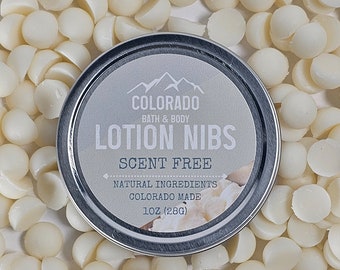 Unscented Lotion Nibs - Solid Lotion - Travel On-The-Go Miniature Lotion Bars - Shea Butter - Kokum Butter - Beeswax