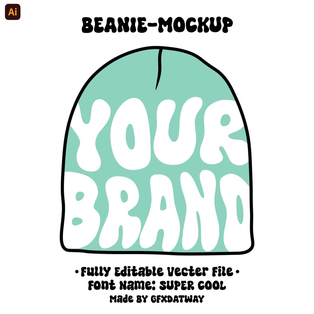 Beanie Illustration Mockup Template for Design Etsy Beanie Illustration Mockup Template for Design Etsy