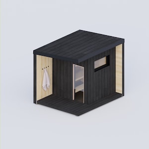 Finnish DIY Sauna Plans  - &#39;Liv&#39;, electric stove, 12x9