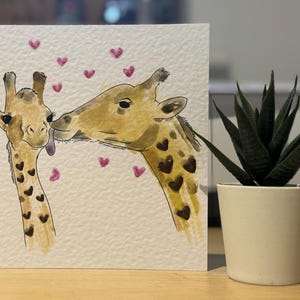 Giraffe Liebe Design, Gruß-Karte