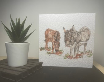 Dinky Donkey Blank Greetings Card