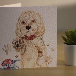 Cartão de felicitações em branco com design fofo de Cockapoo