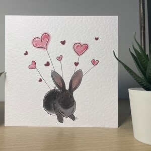 Biglietto vuoto con design di San Valentino per coniglio continentale gigante