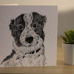 Cartão de felicitações em branco com design de Sheepdog Collie
