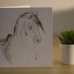 Carte de voeux vierge design cheval arabe