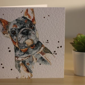 Biglietto d'auguri vuoto con design Bulldog francese 'Frenchie'