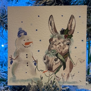 Dudley der Weihnachtsesel, handgemachte Karte