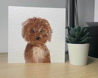 Cavapoo Design Handmade, Blank Greetings Card