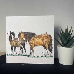 Clydesdale Shire Heavy Horse Biglietto di auguri vuoto