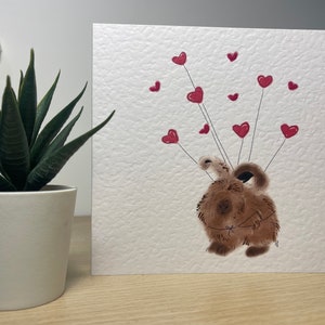 Cartão Em Branco Angora Fluffy Rabbit Valentines Design